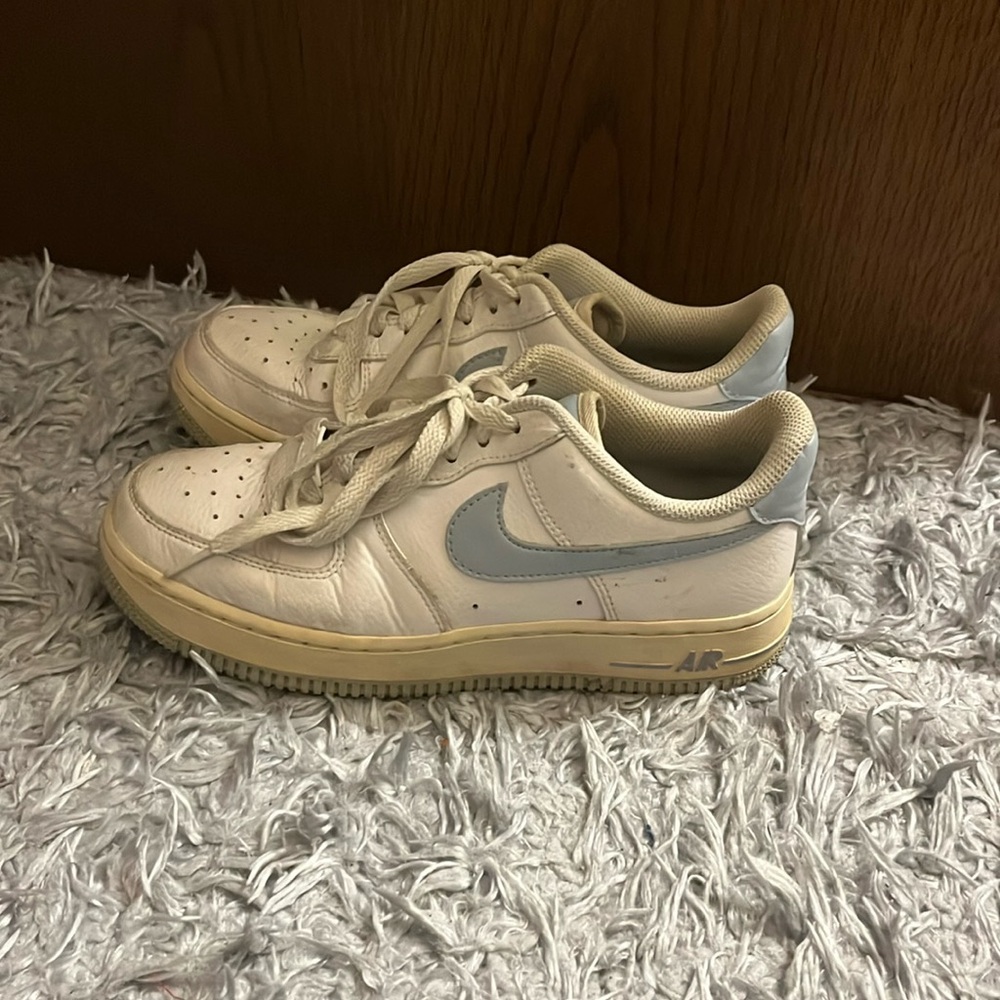 Nike blue and white air force ones